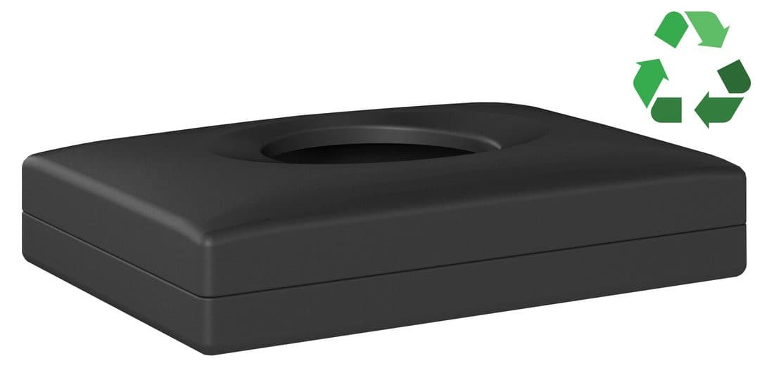 ECOLORED dozownik woreczków higienicznych, 13,5x9,5x3,2cm, ABS, czarny mat