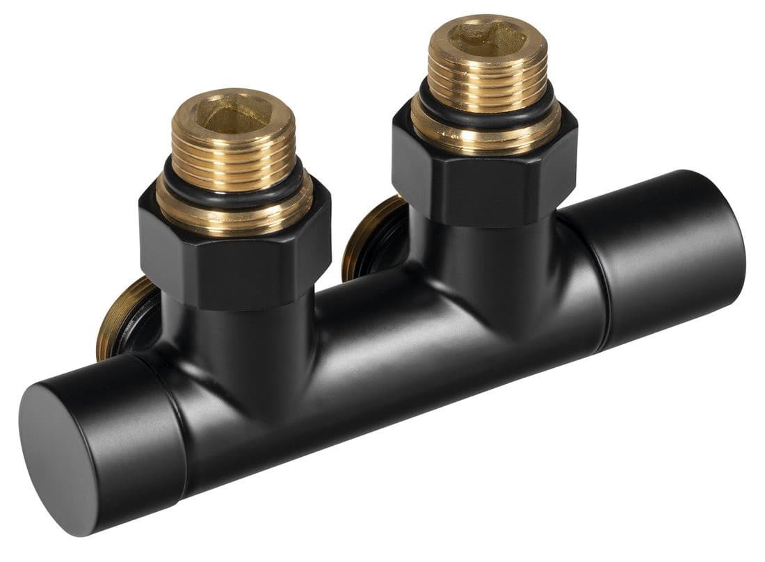 R-START zestaw przyłączeniowy zaworów do centralnego przyłączenia, czarny mat