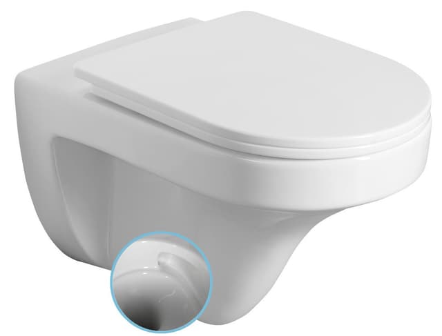 DENICA WC misa wisząca, Vortex Rimless, 36x52cm, biały