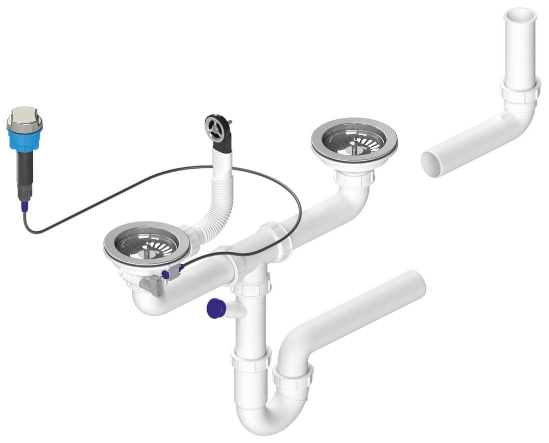 Syfon zlewozmywaka podwójny odpływ