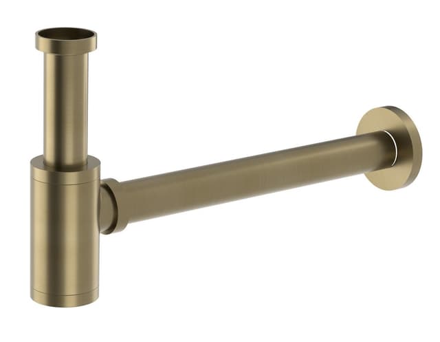 Syfon umywalkowy 5/4", odpływ 32mm, okrągły, złoto mat