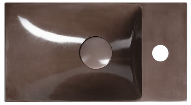 AGOS umywalka betonowa, 40x22cm, lewa/prawa, ciemnobrązowy półpołysk