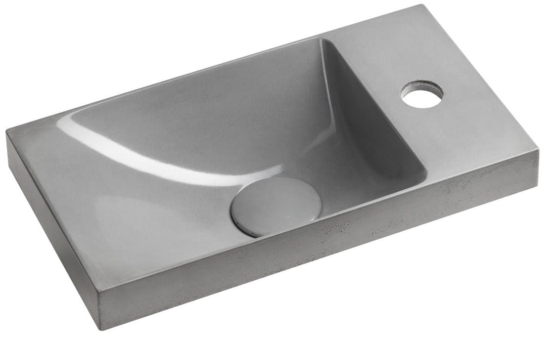 AGOS umywalka betonowa, 40x22cm, lewa/prawa, szary półpołysk