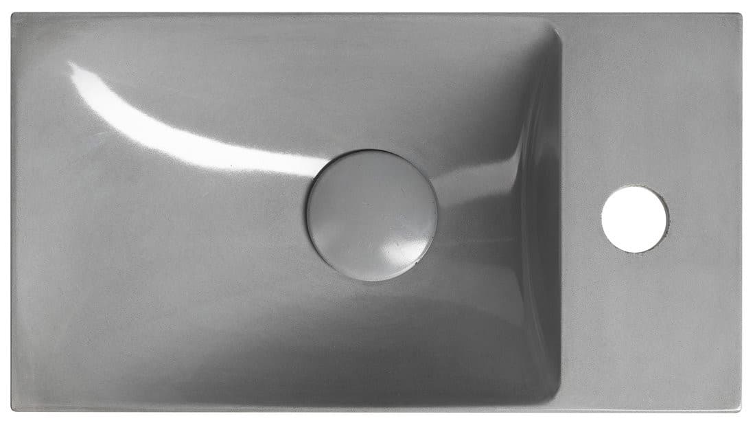 AGOS umywalka betonowa, 40x22cm, lewa/prawa, szary półpołysk