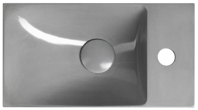 AGOS umywalka betonowa, 40x22cm, lewa/prawa, szary półpołysk