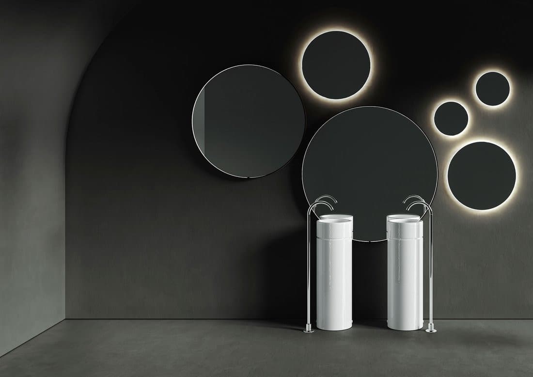 OKE umywalka ceramiczna nablatowa, średnica 30cm, verde mat