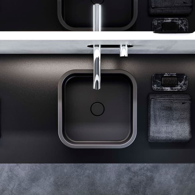 HAKO umywalka ceramiczna nablatowa 40x40cm, czarny mat