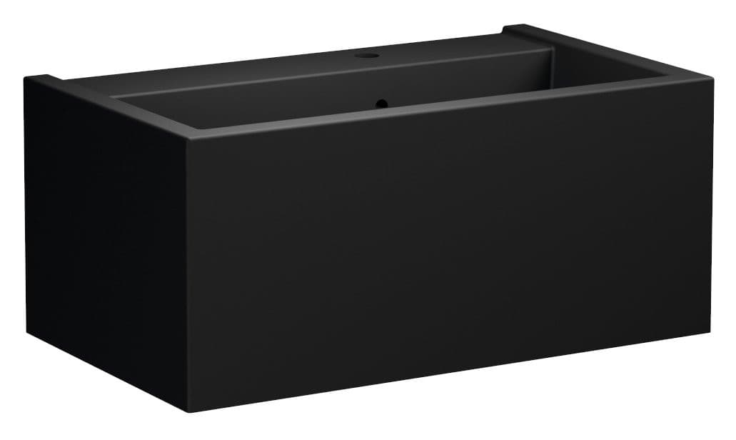 KANAAL umywalka ceramiczna 80x46,5cm, czarny mat