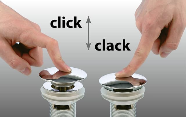 Odpływ umywalkowy, 5/4', click-clack, duży grzybek, 10-65mm, złoto mat