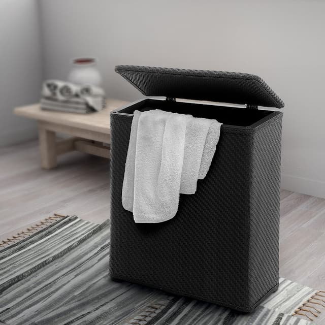AMBROGIO kosz na bieliznę, 50x55x28 cm, czarny