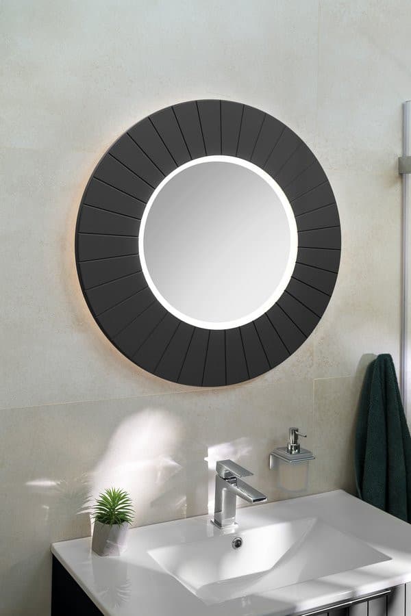 LUMIRO STRIP okrągłe lustro z oświetleniem LED w ramie średnica 75cm, carina