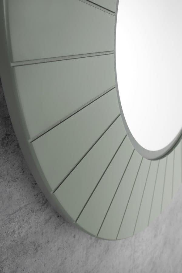 LUMIRO STRIP okrągłe lustro z oświetleniem LED w ramie średnica 75cm, verde