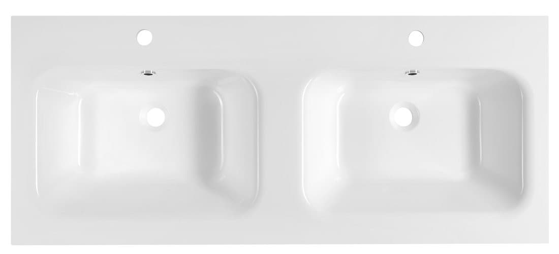 ARECA umywalka podwójna kompozytowa, 121x51,5cm, biały