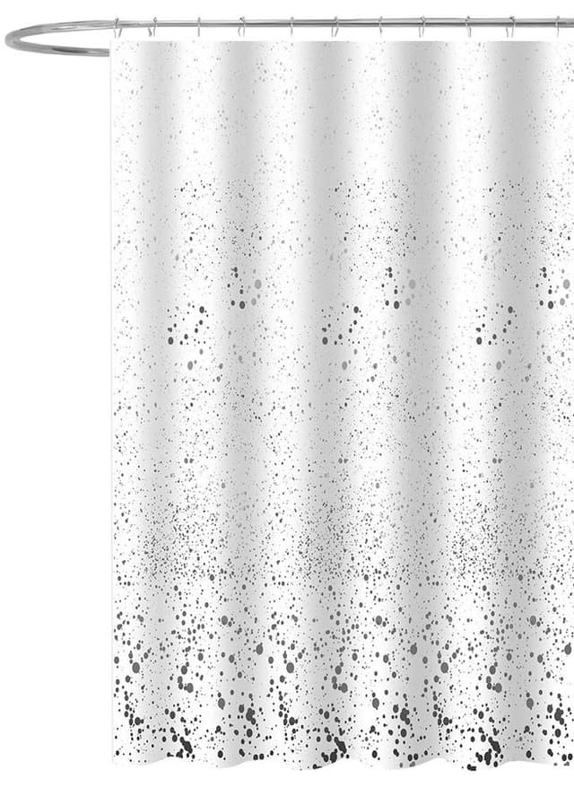 Zasłona prysznicowa 180x180cm, polyester, biały, kaňky