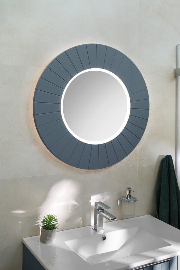 LUMIRO STRIP okrągłe lustro z oświetleniem LED w ramie średnica 90cm, siena