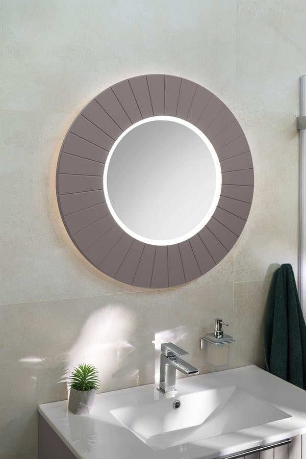 LUMIRO STRIP okrągłe lustro z oświetleniem LED w ramie średnica 90cm, agila