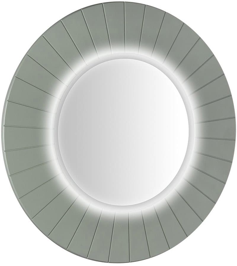 LUMIRO STRIP okrągłe lustro z oświetleniem LED w ramie średnica 90cm, verde