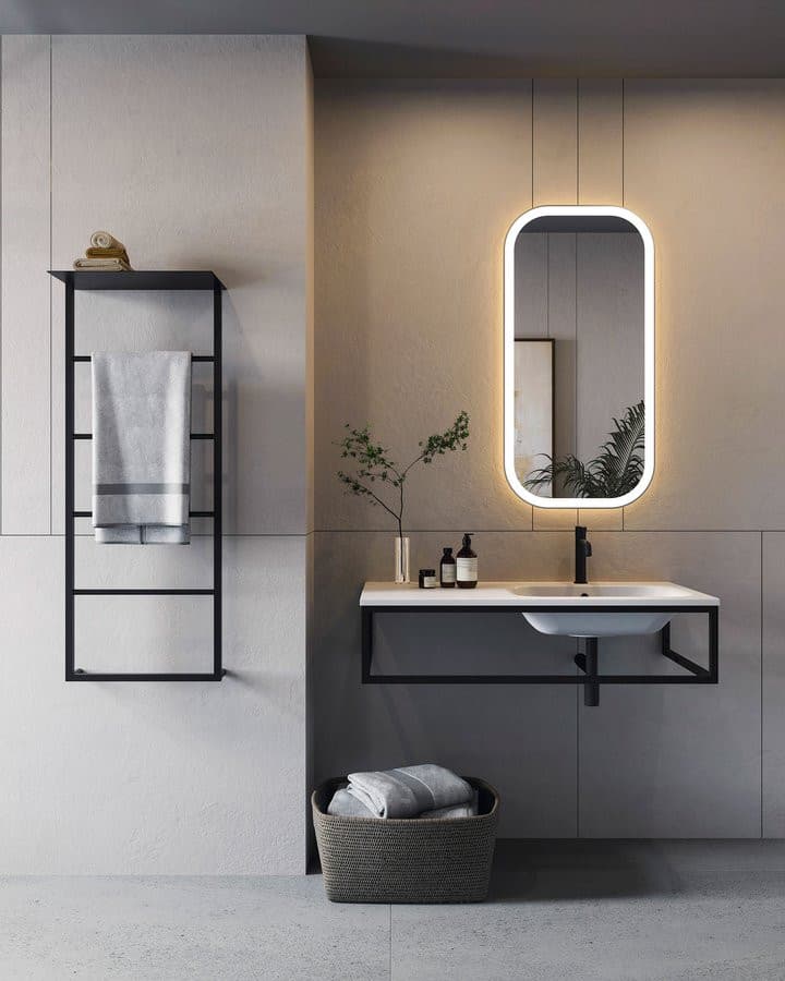 SKA konsola pod umywalkę/blat, 100x22x51cm, czarny mat