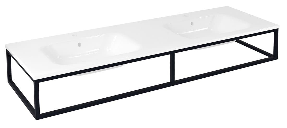 SKA konsola pod umywalkę/blat, 160x22x51cm, czarny mat