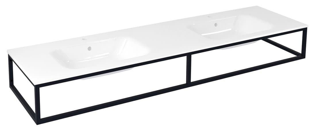 SKA konsola pod umywalkę/blat, 180x22x51cm, czarny mat