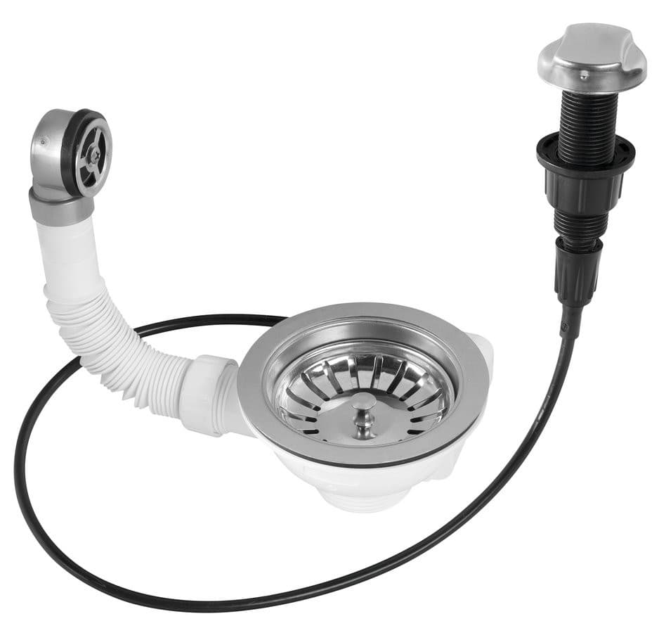 Spustowe stal nierdzewna zlewozmywakowe 6/4" z przelewem i regulacją, stal nierdzewna