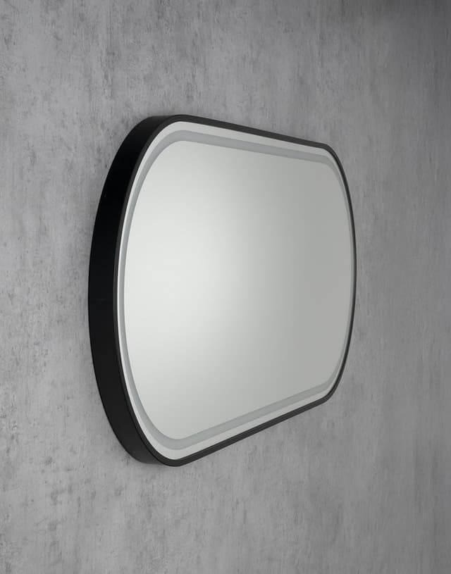 KAIRA lustro owalne z oświetleniem LED 50x120cm, czarny mat