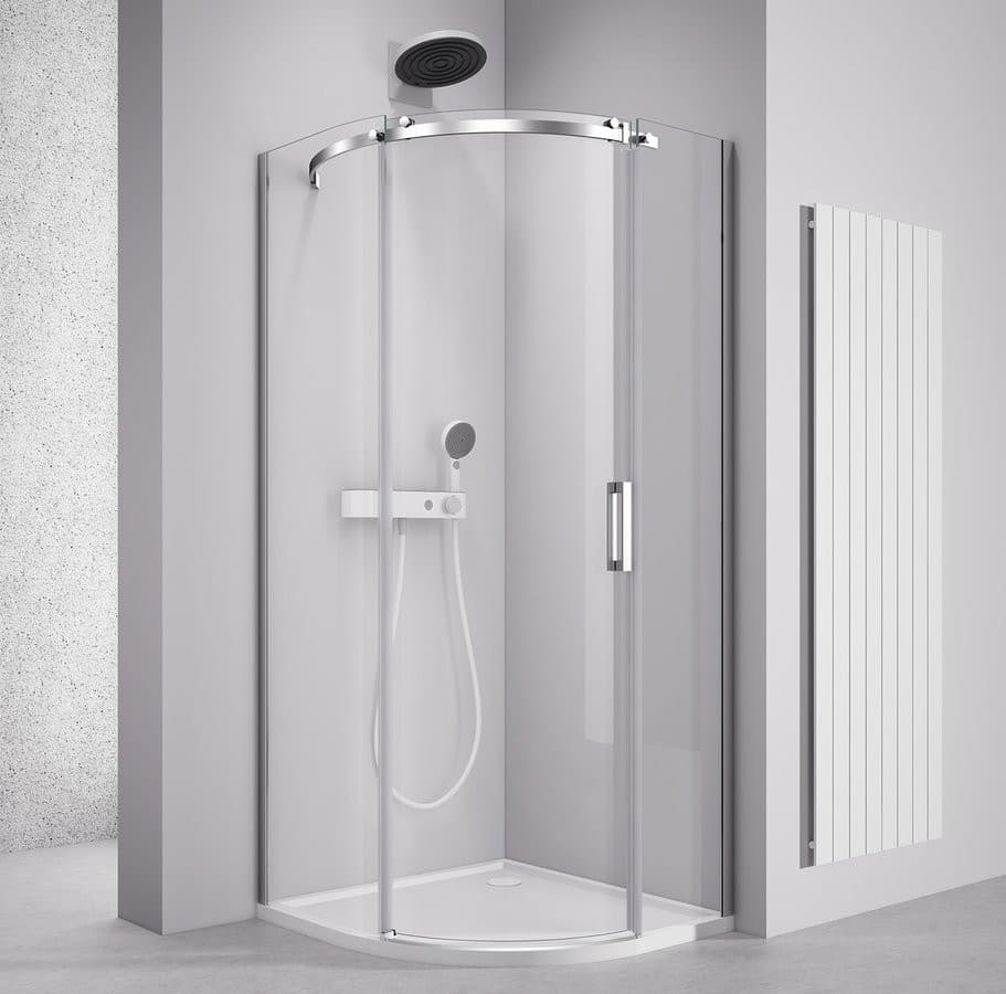 THRON ROUND kabina prysznicowa półokrągła 900x900mm, szkło czyste, lewa