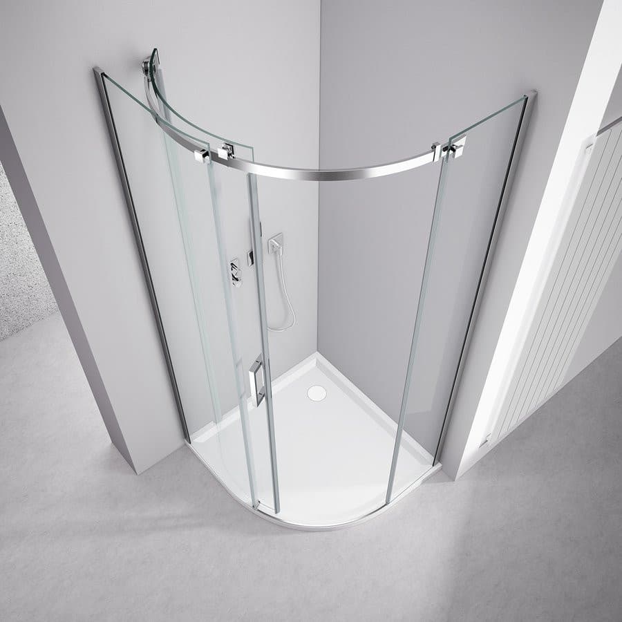 THRON SQUARE kabina prysznicowa półokrągła 900x900mm, szkło czyste, lewa