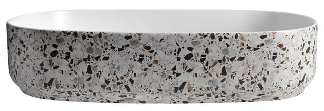 INFINITY OVAL umywalka ceramiczna nablatowa, 55x36cm, terrazzo