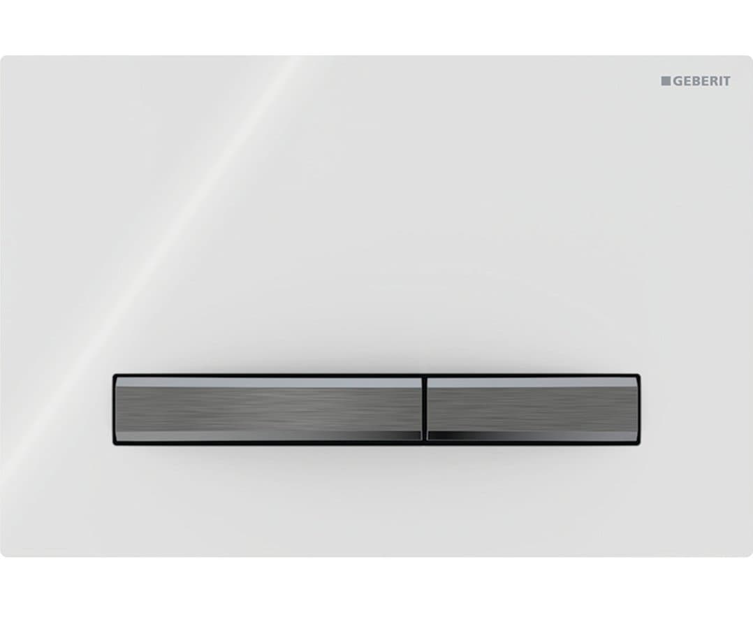 GEBERIT SIGMA50 Dual flush przycisk spłukujący, biały/czarny chrom