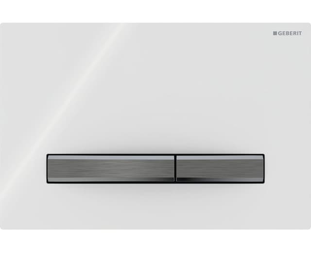 GEBERIT SIGMA50 Dual flush przycisk spłukujący, biały/czarny chrom
