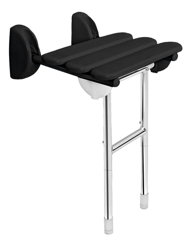 HANDICAP siedzisko prysznicowe, składane z podporą, 38x36cm, czarny