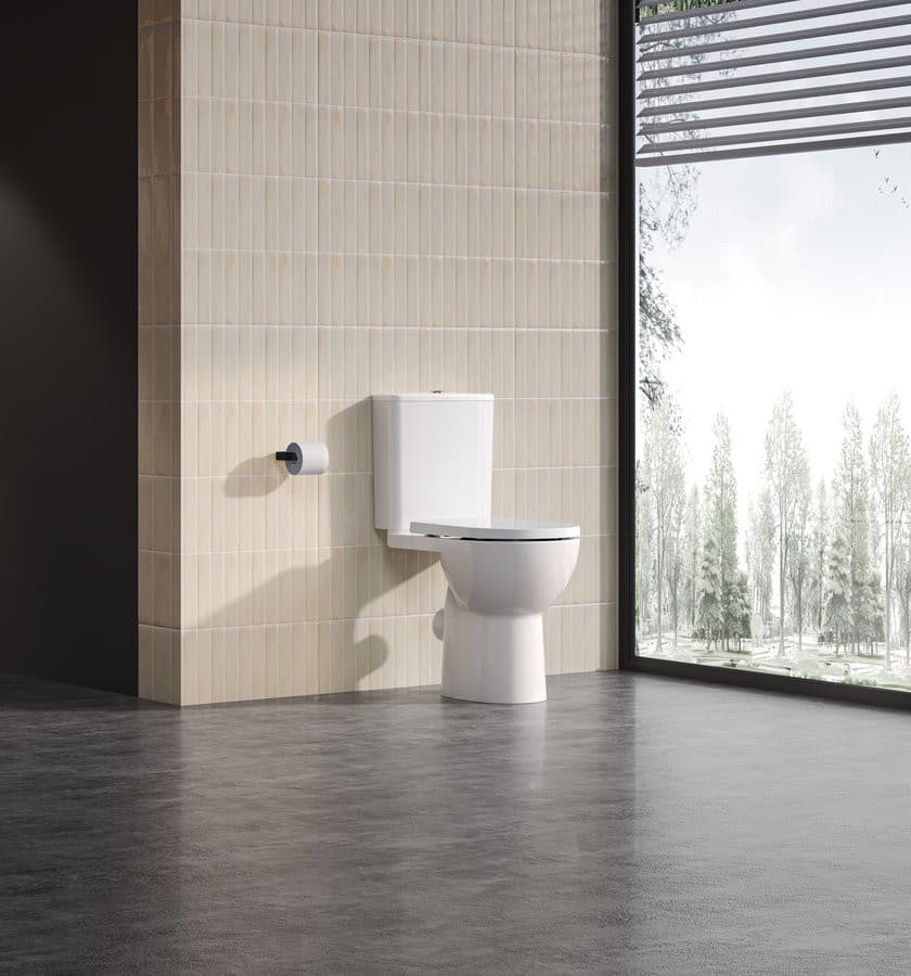 SANIVEX kompakt WC, wyższe siedzenia, Rimless, odpływ poziomy/pionowy, biały