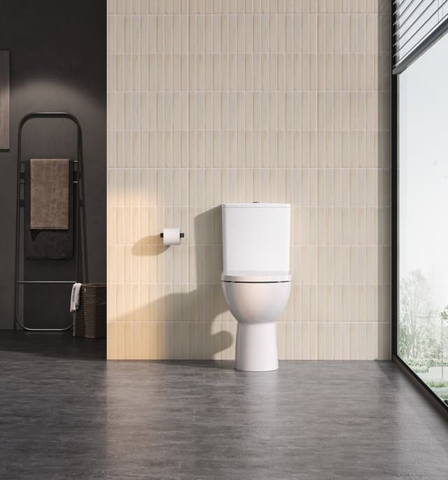 SANIVEX kompakt WC, wyższe siedzenia, Rimless, odpływ poziomy/pionowy, biały