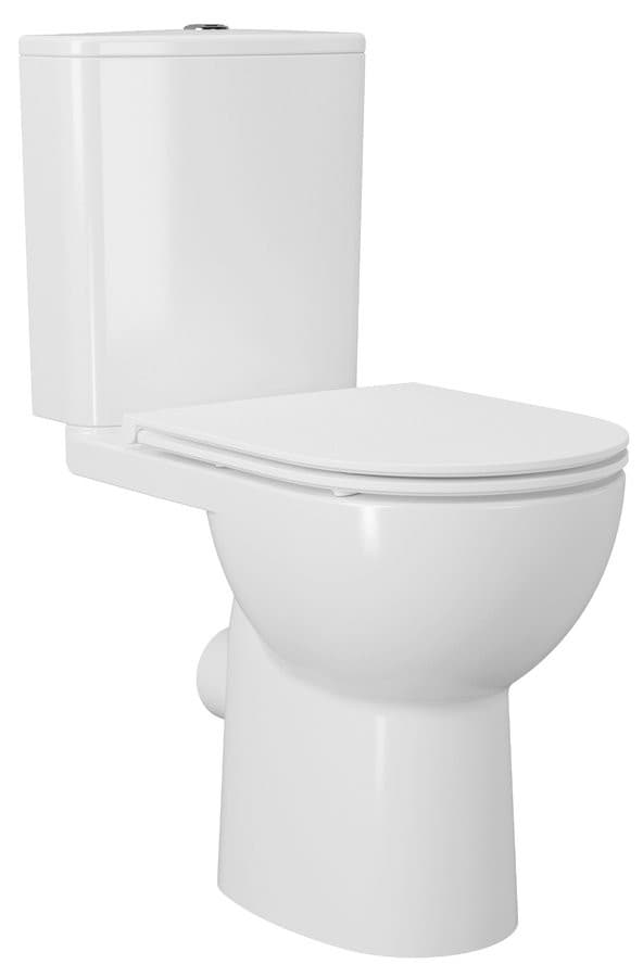 SANIVEX kompakt WC, wyższe siedzenia, Rimless, odpływ poziomy/pionowy, biały