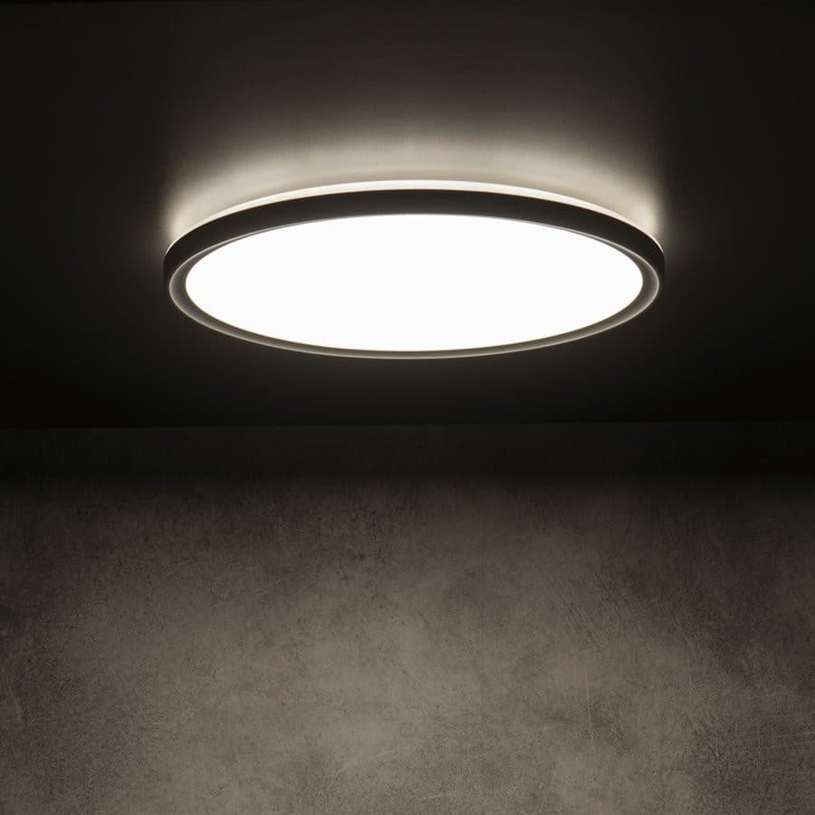 AZPO lampa sufitowa LED, średnica 290mm, 18,5W, 3000/4000/6000K, IP54, czarny mat
