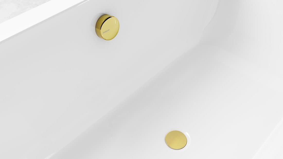 Zestaw odpływowy z korkiem automatycznym, długość 600mm, korek 72mm, czarny mat