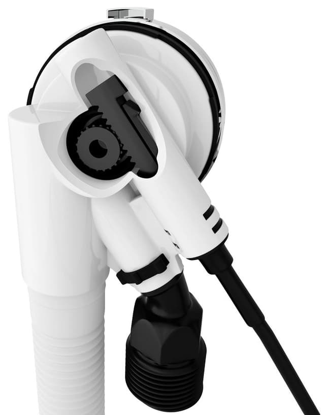 Zestaw odpływowy z napełnianiem, długość 800mm, korek automatyczny 72mm, czarny mat