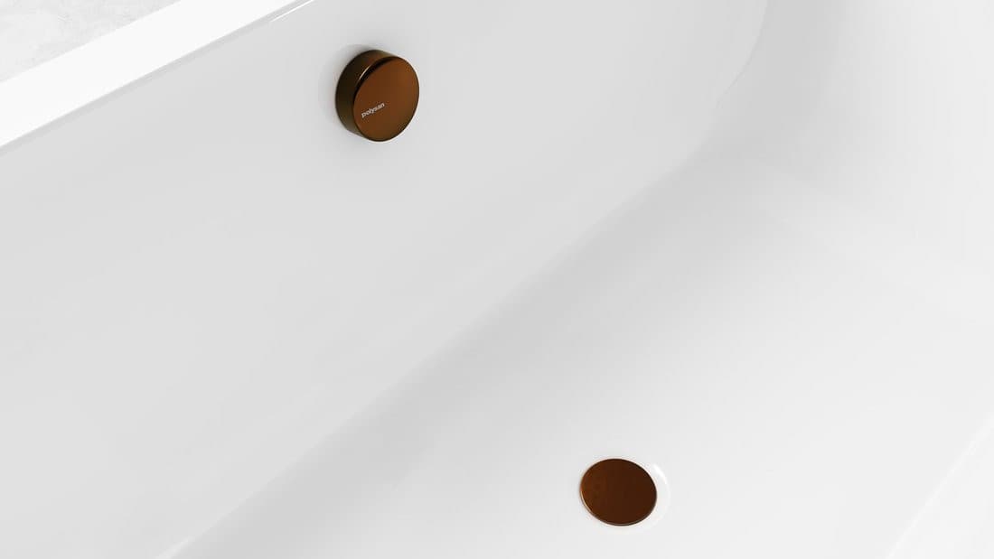 Zestaw odpływowy z korkiem automatycznym, długość 1000mm, korek 72mm, czarny mat