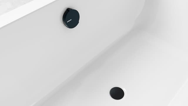 Zestaw odpływowy z napełnianiem, długość 1000mm, korek automatyczny 72mm, czarny mat