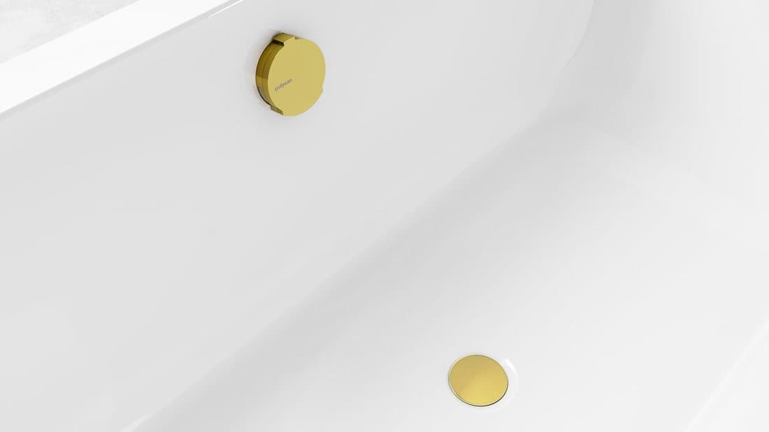 Zestaw odpływowy z napełnianiem, dł. 1200mm, korek automatyczny 72mm, czarny mat