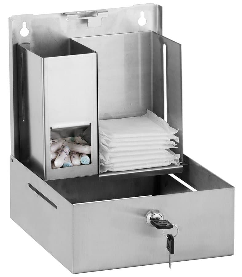 Dozownik tamponów i wkładek higienicznych, stal nierdzewna, różowy