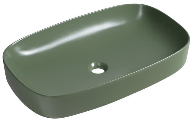 MATTEO umywalka ceramiczna nablatowa 65x40 cm, zielony mat