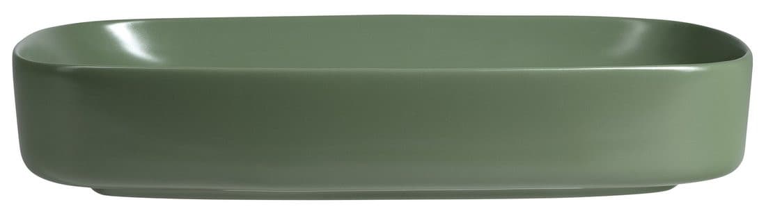 MATTEO umywalka ceramiczna nablatowa 65x40 cm, zielony mat