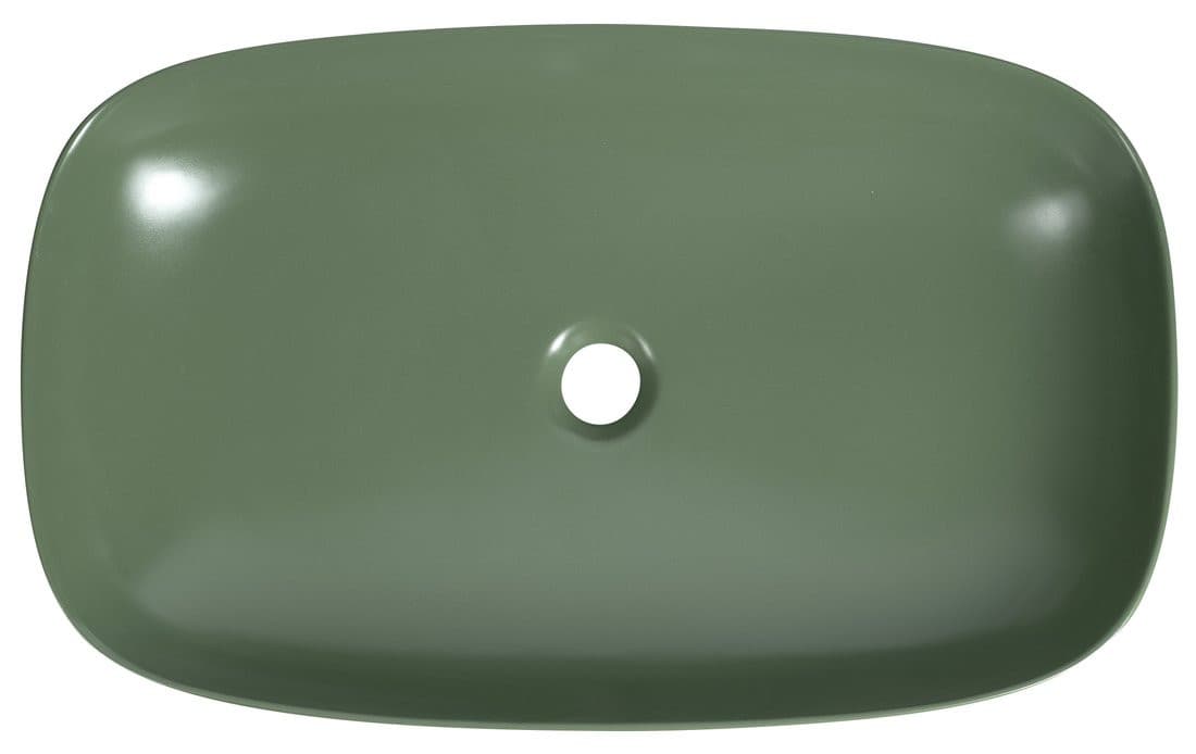 MATTEO umywalka ceramiczna nablatowa 65x40 cm, zielony mat