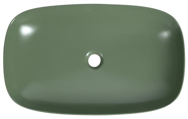 MATTEO umywalka ceramiczna nablatowa 65x40 cm, zielony mat