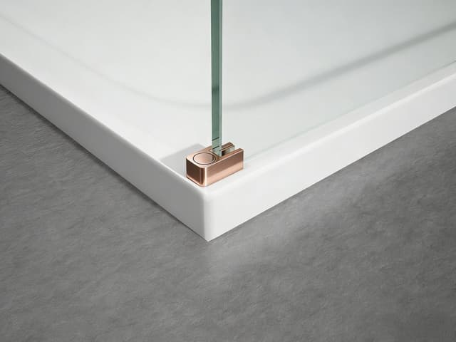 ESCA COPPER MATT jednoczęściowa kabina przysznicowa Walk-In, montaż przy ścianie, szkło Flute,800 mm