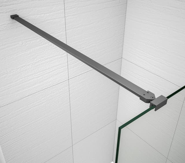 ESCA GUN METAL jednoczęściowa kabina przysznicowa Walk-In, szklo Flute, 1400 mm