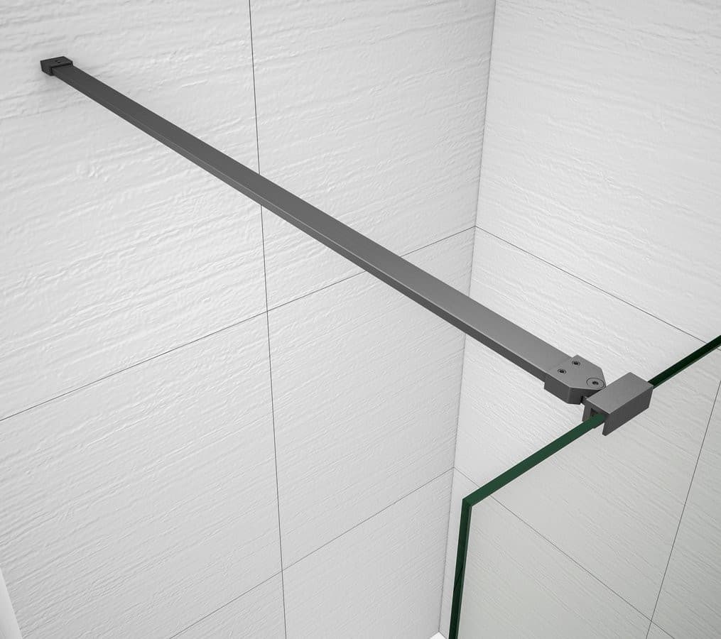 ESCA GUN METAL jednoczęściowa kabina przysznicowa Walk-In, szklo Flute, 1500 mm