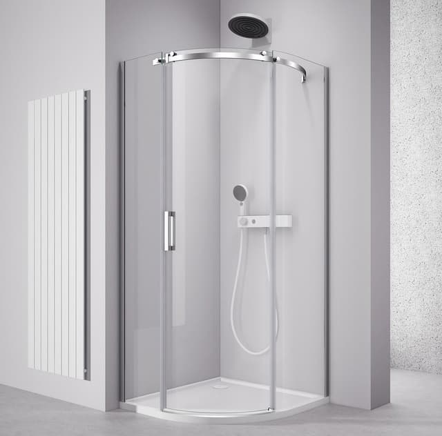 THRON ROUND kabina prysznicowa półokrągła 900x900mm, szkło czyste, prawy